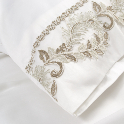 Постельное белье Dantela Vita сатин с кружевом - Inci krem кремовый евро, , 11