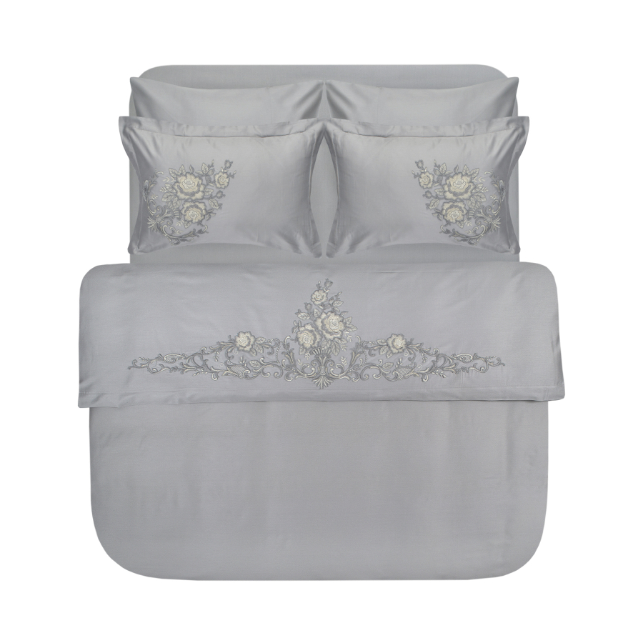 Постельное белье Dantela Vita сатин с кружевом - Jenna antrasit антрацит евро