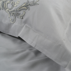 Постельное белье Dantela Vita сатин с кружевом - Jenna antrasit антрацит евро, , 10