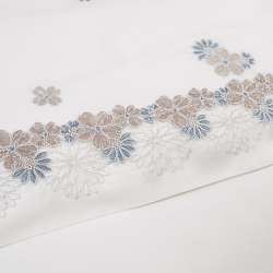 Постельное белье Dantela Vita сатин с кружевной вышивкой - Delfina евро, , 4