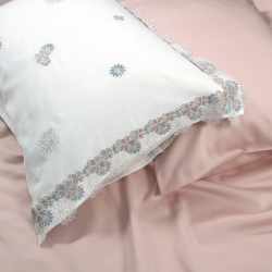 Постельное белье Dantela Vita сатин с кружевной вышивкой - Delfina евро, , 7