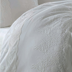 Постельное белье Dantela Vita сатин с кружевом - Duru евро, , 5