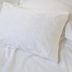 Постельное белье Dantela Vita сатин с кружевом - Duru евро, , 9