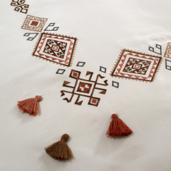 Постельное белье Dantela Vita сатин с вышивкой - Tilbe bej бежевый евро, , 6