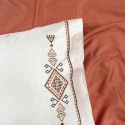 Постельное белье Dantela Vita сатин с вышивкой - Tilbe bej бежевый евро, , 7