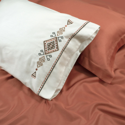 Постельное белье Dantela Vita сатин с вышивкой - Tilbe bej бежевый евро, , 8