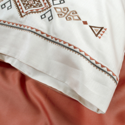 Постельное белье Dantela Vita сатин с вышивкой - Tilbe bej бежевый евро, , 9