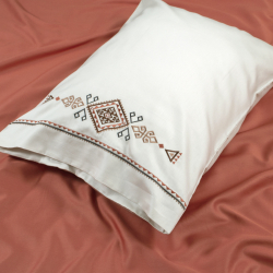 Постельное белье Dantela Vita сатин с вышивкой - Tilbe bej бежевый евро, , 10