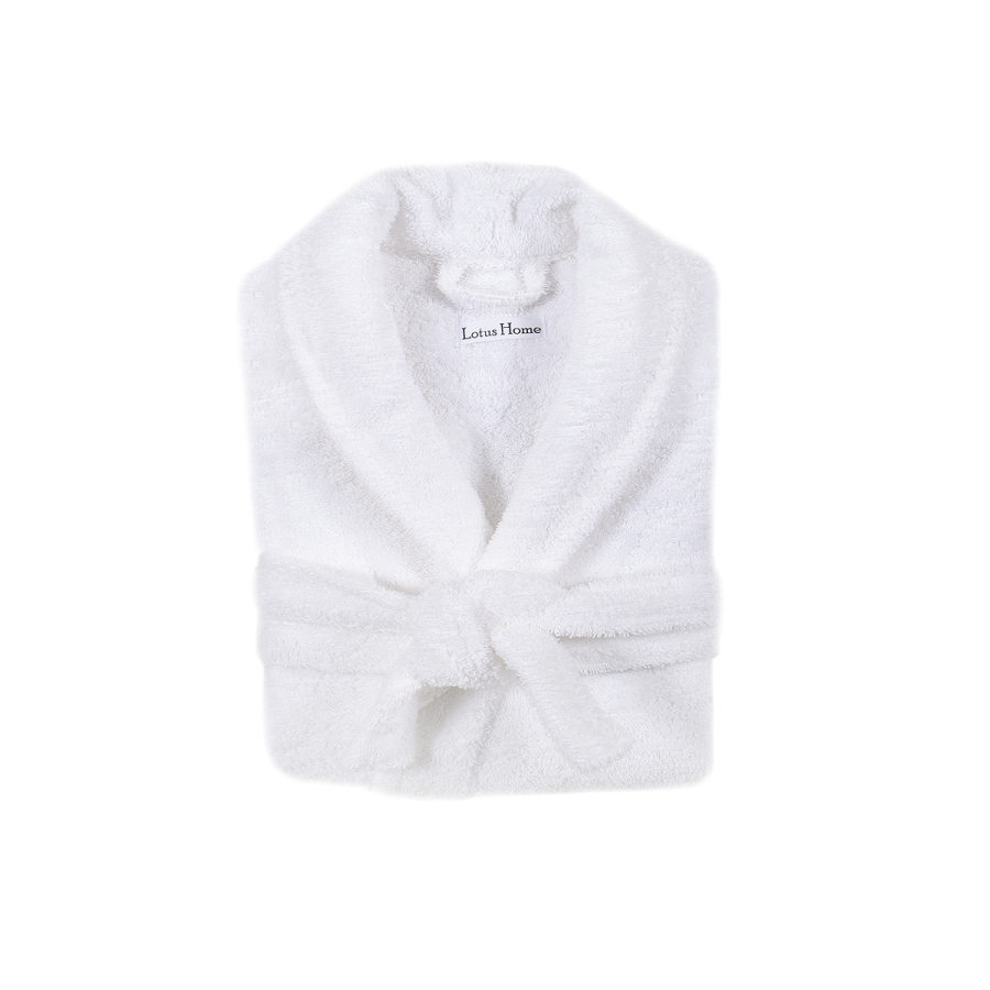 Халат махровый unisex Lotus Home - Basic Soft белый 2XL