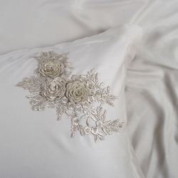 Постельное белье Dantela Vita сатин с кружевом - Safir bej бежевый евро, , 8