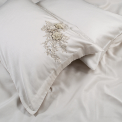 Постельное белье Dantela Vita сатин с кружевом - Safir bej бежевый евро, , 9