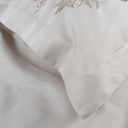 Постельное белье Dantela Vita сатин с кружевом - Safir bej бежевый евро, , 11