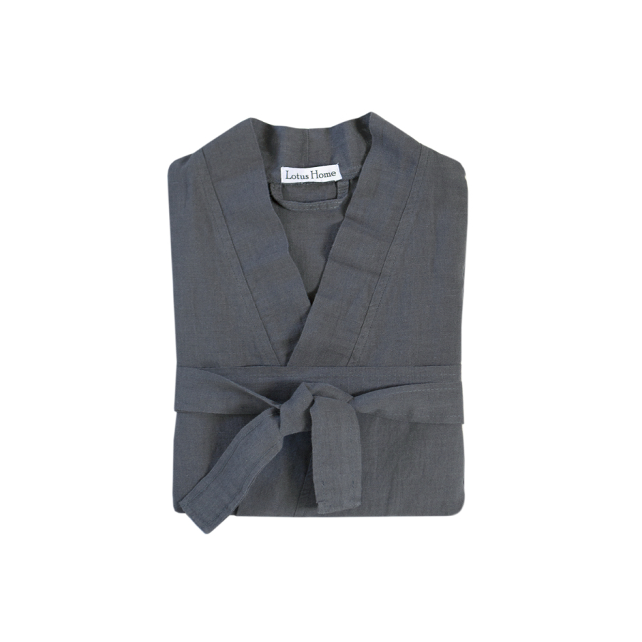 Халат-кимоно со льна Lotus Home - Madrida антрацит S/M