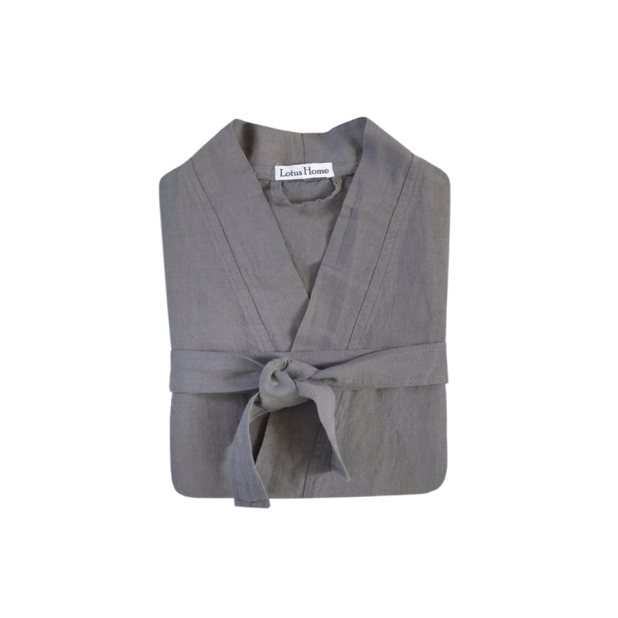Халат-кимоно со льна Lotus Home - Madrida серый L/XL