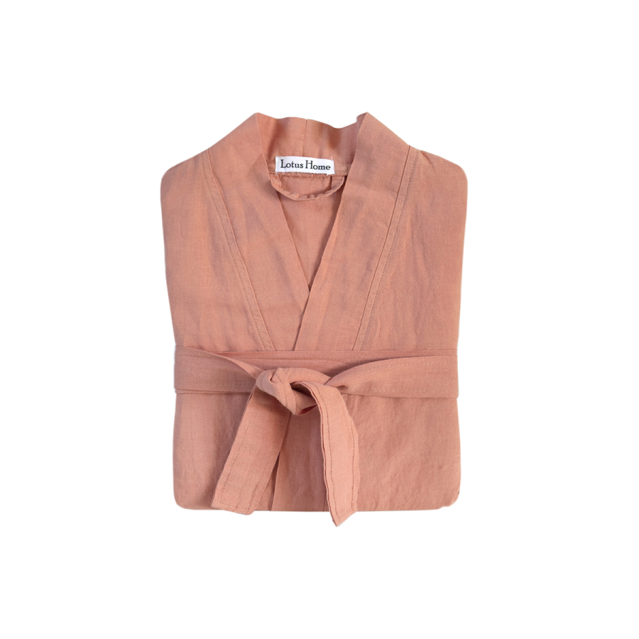 Халат-кимоно со льна Lotus Home - Madrida лососевый L/XL