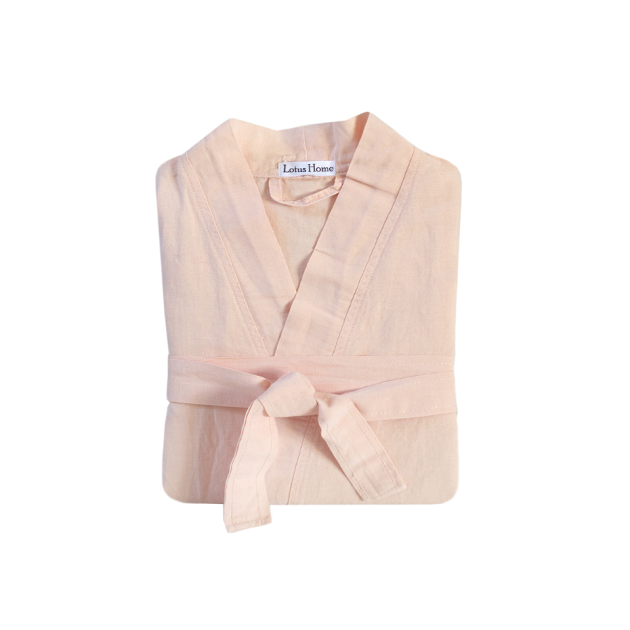 Халат-кимоно со льна Lotus Home - Madrida пудра L/XL