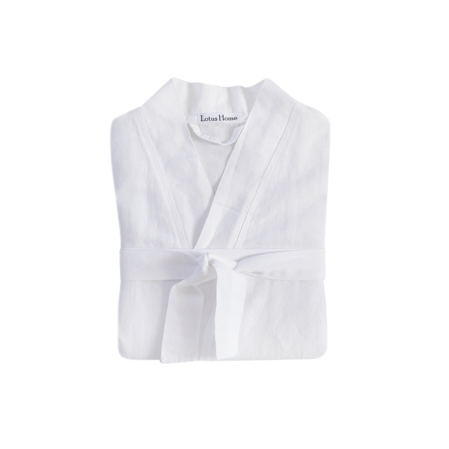 Халат-кимоно со льна Lotus Home - Madrida белый XS