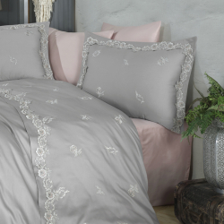Постельное белье Dantela Vita сатин с кружевом - Acelya евро, , 4