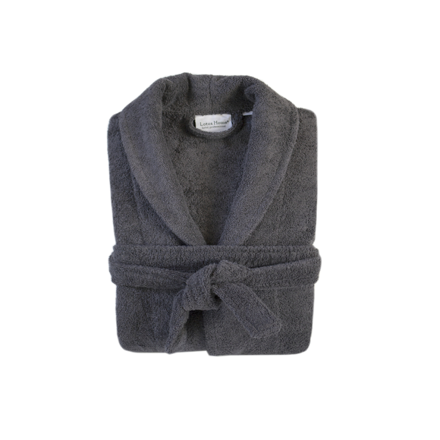 Халат махровый unisex Lotus Home - Basic Line antrasit L