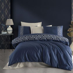 Постельное белье Dantela Vita сатин с вышивкой - Luna bej бежевый евро, , 3