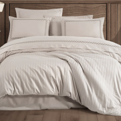 Постельное белье Dantela Vita сатин с вышивкой - Nuans bej бежевый евро, , 3