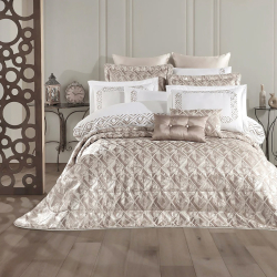 Набор постельного белья с вышивкой и жаккардовым покрывалом Dantela Vita - Valentina евро, , 3