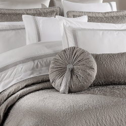 Набор постельного белья с вышивкой и жаккардовым покрывалом Dantela Vita - Katrina gri серый евро, , 5