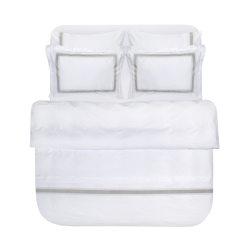 Набор постельного белья с вышивкой и жаккардовым покрывалом Dantela Vita - Katrina gri серый евро, , 6