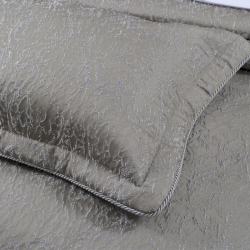 Набор постельного белья с вышивкой и жаккардовым покрывалом Dantela Vita - Katrina gri серый евро, , 8