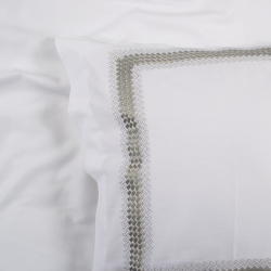 Набор постельного белья с вышивкой и жаккардовым покрывалом Dantela Vita - Katrina gri серый евро, , 13