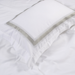 Набор постельного белья с вышивкой и жаккардовым покрывалом Dantela Vita - Katrina gri серый евро, , 15