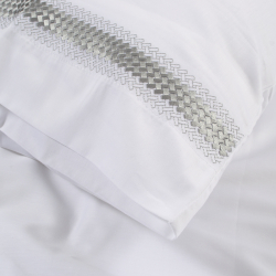 Набор постельного белья с вышивкой и жаккардовым покрывалом Dantela Vita - Katrina gri серый евро, , 18