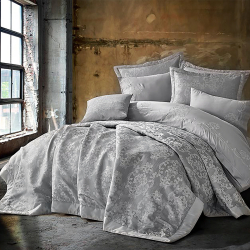 Набор постельного белья с вышивкой и жаккардовым покрывалом Dantela Vita - Nilda евро, , 2