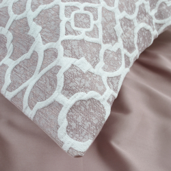 Набор постельного белья с вышивкой и жаккардовым покрывалом Dantela Vita - Victoria pudra пудра евро, , 8