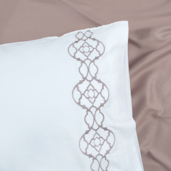 Набор постельного белья с вышивкой и жаккардовым покрывалом Dantela Vita - Victoria pudra пудра евро, , 10