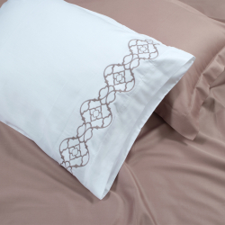 Набор постельного белья с вышивкой и жаккардовым покрывалом Dantela Vita - Victoria pudra пудра евро, , 11