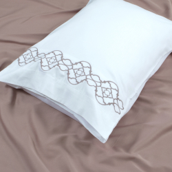 Набор постельного белья с вышивкой и жаккардовым покрывалом Dantela Vita - Victoria pudra пудра евро, , 12