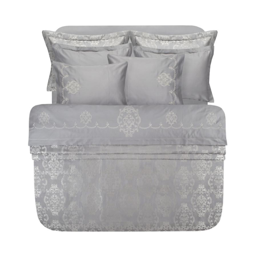 Набор постельного белья с вышивкой и жаккардовым покрывалом Dantela Vita - Nilda евро