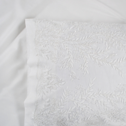 Набор постельного белья с кружевом и покрывалом пике Dantela Vita - Serafina krem кремовый евро, , 8