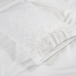 Набор постельного белья с кружевом и покрывалом пике Dantela Vita - Serafina krem кремовый евро, , 11