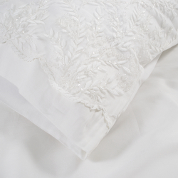 Набор постельного белья с кружевом и покрывалом пике Dantela Vita - Serafina krem кремовый евро, , 12
