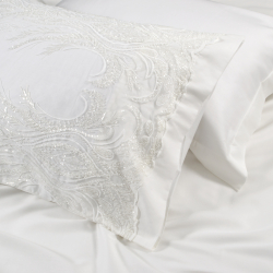 Набор постельного белья с кружевом и покрывалом пике Dantela Vita - Mira Bella krem кремовый евро, , 11