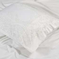Набор постельного белья с кружевом и покрывалом пике Dantela Vita - Mira Bella krem кремовый евро, , 12