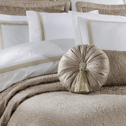 Набор постельного белья с вышивкой и жаккардовым покрывалом Dantela Vita - Katrina bej бежевый евро, , 5