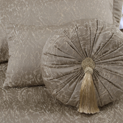 Набор постельного белья с вышивкой и жаккардовым покрывалом Dantela Vita - Katrina bej бежевый евро, , 7