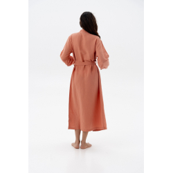 Халат-кимоно со льна Lotus Home - Madrida лососевый XS, , 5