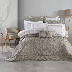Набор постельного белья с вышивкой и жаккардовым покрывалом Dantela Vita - Alina gri-bej евро, , 3