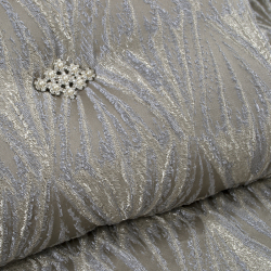 Набор постельного белья с вышивкой и жаккардовым покрывалом Dantela Vita - Alina gri-bej евро, , 6