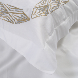 Набор постельного белья с вышивкой и жаккардовым покрывалом Dantela Vita - Alina gri-bej евро, , 15