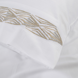 Набор постельного белья с вышивкой и жаккардовым покрывалом Dantela Vita - Alina gri-bej евро, , 16